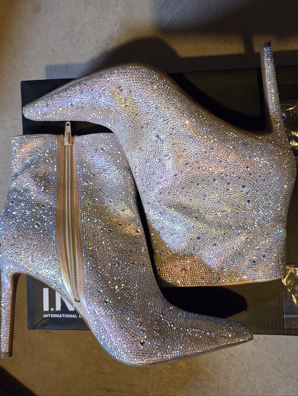 ✨ I.N.C. Rhinestone Crystal Ankle Booties – Size 11 ✨